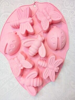 Pink Silicone Bugs On A Leaf Mold